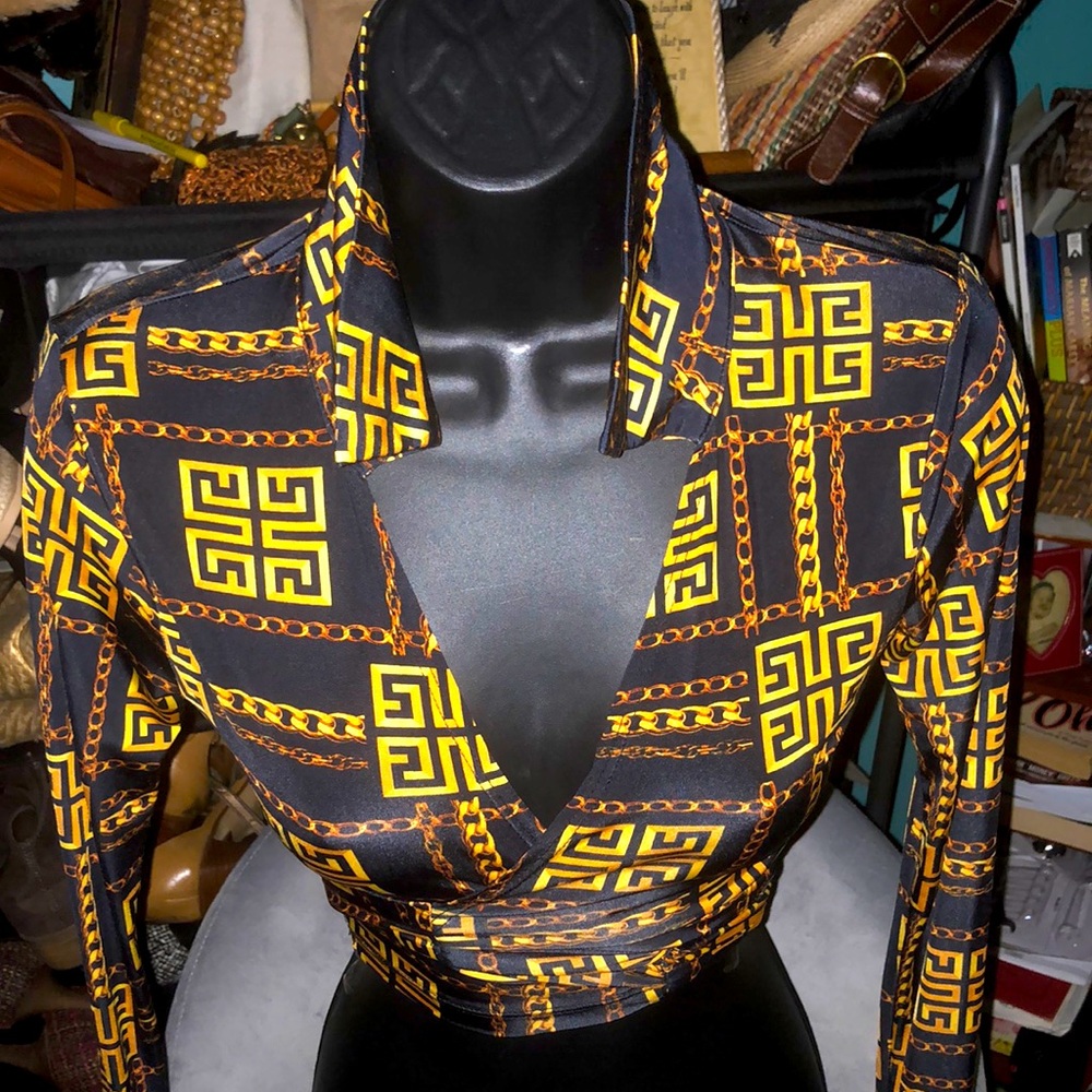 Stylish Black and Gold Women's Top